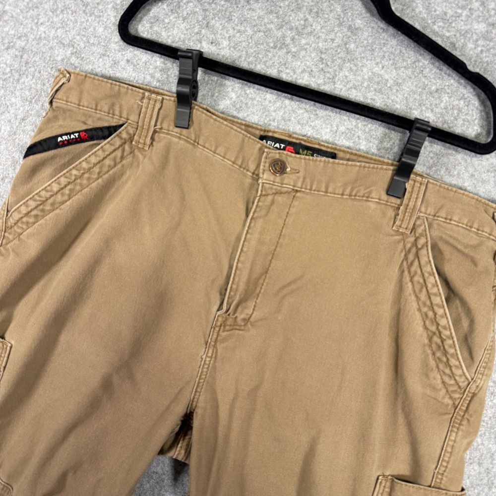 Ariat FR M5 Straight Leg Work Pant Mens 44x32 Tan Cargo Flame Resistant 10027705